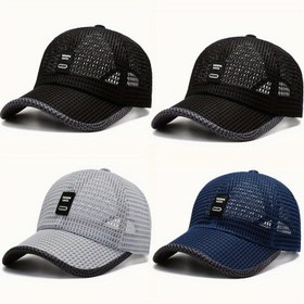 Resim 4'lü Paket Erkek Yazlık Mesh Beyzbol Şapkaları, Nefes Alabilen Schiffy Trucker Mesh Şapkalar, Açık Hava Aktiviteleri için Babalar Şapkaları, Ayarlanabilir Uyumlu Şık Snapback, Sadece Elde Yıkanabilir, Kadınlar İçin Uygun 