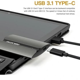 Resim Hiksemi Hıksemı Harici SSD 2tb, Taşınabilir Mini USB 3.1 Type-C SSD Harici Sabit Sürücü, 560 Mb/s'ye Kadar Okuma, Android Telefon/android Tablet/pc/dizüstü Bilgisayar (GRI)-T300S ile Uyumlu 