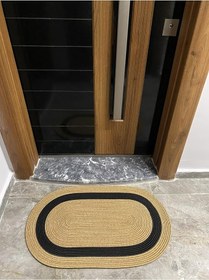 Resim Roma Serisi Jüt, Desenli Kapı Önü, Paspas HasırSiyah 50 x 80 