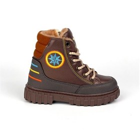 Resim Erkek Çocuk Kahve Turkuaz İçi Kürklü Termo Taban Suya Soğuğa Dayanıklı Günlük Rahat Bot Turkuaz 