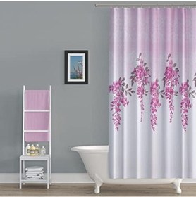 Resim Lila Banyo Perdesi - 180x200 Cm Duş Perdesi Polyester Kumaş Su Geçirmez Banyo Perdeleri, Tek Kanat Banyo Duş Perdesi Siyah 