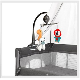 Resim Holmer Kurmalı Müzikli Dönence Koyu Gri Oyun Parkı/ Park Yatak/ Beşik Dönencesi 