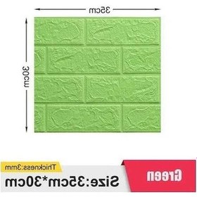 Resim Opulentliving Yeşil 3d Köpük Duvar Kağıdı, 35x30cm, 5 Adet, Su Geçirmez, Çarpışma Önleyici, Dekoratif, Esnek Ambalaj 