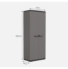 Resim Csb Store Çok Amaçlı Plastik Dolap 68X39X166 cm Kapaklı Bahçe Balkon Dolabı 