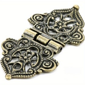 Resim 10 adet Antik Bronz Vintage Tarzı Metal Dekoratif Menteşeler - Süslü Scrollwork Tasarımı, Yüksek Kaliteli Alaşım, Ahşap Kutular, Dolaplar, Hediye Kutuları, Araç Kutuları, Mücevher Kutuları, Şarap Kutuları için Vidalarla 
