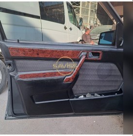 Resim Mercedes 190E/W201 Özel Mega Full set Gül desenli Maun ,Torpido Konsol Maun Kaplama (Maun Gül Desen) 