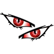 Resim J797d-30 Cm 11.81 İnç -1pair-j798 Çift Nazar Gözler Sarı Vinil Araba Motosiklet Kaskı Etiket Otomatik Kafa Engin Çıka 