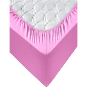 Resim Penye Lastikli Çarşaf, Battal Çift Kişilik ,pembe, %100 Pamuk Örme Kumaş, 130 Gr/m² Pembe 