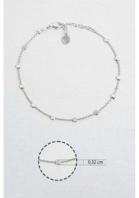 Resim İtalyan Minimalist 18 Ayar Beyaz Altın Kaplama 24 Cm Gümüş Hal Hal Beyaz 