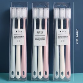 Resim 3 Adet Ultra-Yumuşak Japon Manuel Diş Fırçaları Hassas Dişler & Diş Eti İçin - Derin Temizlik, Yetişkinler İçin Nazik Ağız Bakımı - Günlük Kullanım İçin Mükemmel 