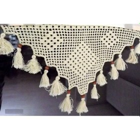 Resim Buldan Tül Perde El Işi Dantelli Naturel Gül Çiçek Desen(150X100) 