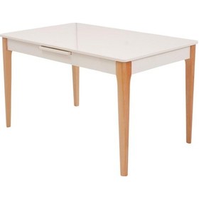 Resim Paris Lak Panel Mdf Otomatik Açılır Mutfak Masası 80x130cm Bej 