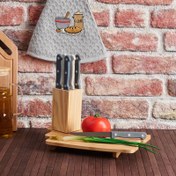 Resim Excellent Houseware 6'lı Ahşap Bloklu Bıçak Seti 