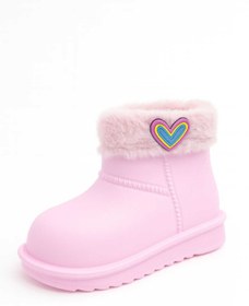 Resim ECCAdesing 3D silikon Kalp Heart detaylı yünlü kız çocuk yağmur botu 