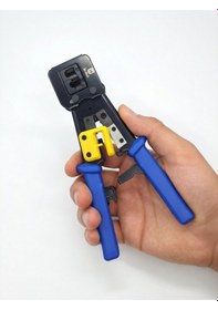 Resim Profesyonel Rj45 Konnektör Sıkıştırma Pensesi - Cat5, Cat6, Cat7 Uyumlu Ethernet Kablo Yapım Aleti 