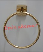 Resim Yuvarlak Havluluk Kare Tabanlı Altın 