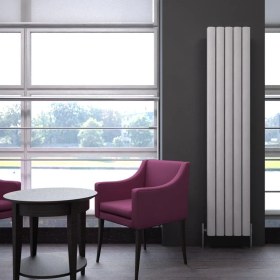 Resim Carisa Vesta Dikey Alüminyum Radyatör Modern Tasarım Beyaz 180X37 cm 