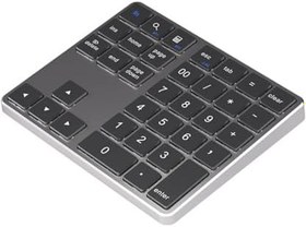 Resim Numeric Keypad Numpad 2.4Ghz Wireless Bluetooth Numeric Keypad USB C Rechargeable Numpad Gray 
