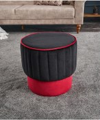 Resim Favora Rose Puf - Siyah Siyah 