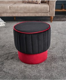 Resim Favora Rose Puf - Siyah Siyah 