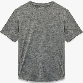 Resim Koton Regular Fit Kısa Kollu Dikiş Detaylı Desenli Bisiklet Yaka Spor Tişört Gri Melanj 6wam10056nk Gri Melanj 