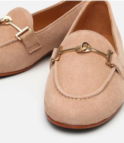 Resim Hotiç Kadın Süet Deri Bej Tokalı Klasik Loafer 01ayh309590a330 Bej 