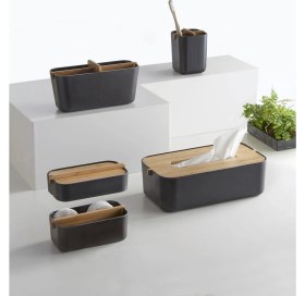 Resim Lexon Zen Pamuk Kutusu Siyah Bambu LH42N 