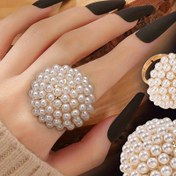 Resim Bir adet Abartılı Çiçek Açık Yüzük, Vintage ve Şık Tarz, Moda Aksesuarı, Kadınlar İçin Sahte Mücevher, Ayarlanabilir Parmak Yüzüğü, Düğün ve Doğum Günü Hediyeleri İçin İdeal 