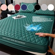 Resim 1 adet Ultra-Yumuşak Kalınlaştırılmış Yatak Koruyucu, Su Geçirmez Fonksiyon, Düz Renkli Plaid Desen, Nefes Alabilen Polyester Malzeme, Otel Odaları ve Tekli/Çift Kişilik Yataklar için Uygun, Makinede Yıkanabilir (Doldurma Hariç) 