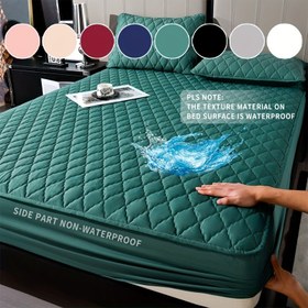 Resim 1 adet Ultra-Yumuşak Kalınlaştırılmış Yatak Koruyucu, Su Geçirmez Fonksiyon, Düz Renkli Plaid Desen, Nefes Alabilen Polyester Malzeme, Otel Odaları ve Tekli/Çift Kişilik Yataklar için Uygun, Makinede Yıkanabilir (Doldurma Hariç) 