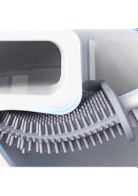 Resim Banyo Hijyeni İçin Duvar Tipi Kapaklı Askılı Klozet Tuvalet Fırçası Seti 