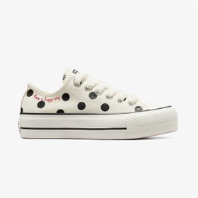 Resim Converse Chuck Taylor All Star Lift Polka Dots Kadın Krem Platform Sneaker A10689c Krem 