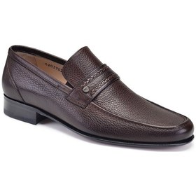 Resim Kahverengi Klasik Loafer Kösele Erkek Ayakkabı -7005- Kahverengi 