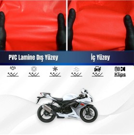 Resim Trıumph Speed Twın Motosiklet Brandası Su Geçirmez Branda Kırmızı Branda Motor Branda Xl 