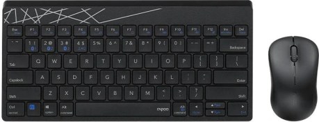 Resim Sones Rapoo 8000gt Bluetooth / 2.4g Kablosuz Klavye Fare Seti Dizüstü Bilgisayar Tablet Cep Telefonu Klavye Ve Fare 