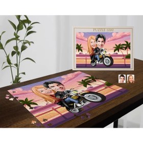 Resim Bk Gift Kişiye Özel Sevgililer Karikatürlü 1000 Parça Profesyonel Puzzle-14 