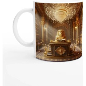 Resim Aslan Burcu Baskılı Kahve Kupası - Zodyak Kütüpanesi Vs4 