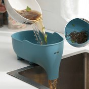 Resim Şık Mavi Fil Şeklinde Lavabo Süzgeci - Kaymaz, Gıda Güvenli Plastik Süzgeç Sepeti, Mutfak, Meyve, Sebze ve Çorba Süzgeci İçin İdeal, Artık Yiyecek Toplama İçin İdeal, Mutfak Drenaj Çözümü|Şık Mutfak Aksesuarı|Dayanıklı Plastik Süzgeç 