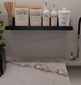 Resim Risingmaber 3M Ultra Güçlü Yapışkanlı Siyah Mutfak&Banyo Rafı, Çok Amaçlı Organizer Raf MT95S 