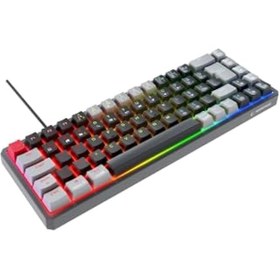 Resim Rampage YORU MINI Siyah/Gri Type-C Bağlantılı OUTEMU Red Swich Q Mekanik Gaming Oyuncu Klavye 