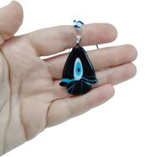 Resim biuti Murano Siyah Fatma Ana Eli Nazar Boncuğu Araba Dikiz Ayna Süsü El Yapımı Lüks Cam Hediyelik Aksesuar 