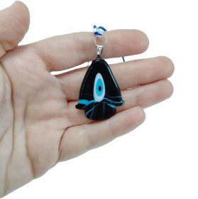 Resim biuti Murano Siyah Fatma Ana Eli Nazar Boncuğu Araba Dikiz Ayna Süsü El Yapımı Lüks Cam Hediyelik Aksesuar 