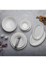 Resim Aryıldız Capella Gold 60 Parça Yemek Takımı Beyaz 