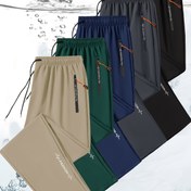 Resim 5 adet Fermuarlı Cep ile Erkekler için Rahat Spor Pantolonu - Hafif Polyester Kumaş, Bağcıklı Bel, Spor Stil, Tüm Mevsimler için Konfor, Spor Salonu ve Egzersiz Pantolonu, Spor Giyim|Rahat Stil|Esnek Kumaş 