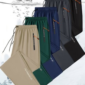 Resim 5 adet Fermuarlı Cep ile Erkekler için Rahat Spor Pantolonu - Hafif Polyester Kumaş, Bağcıklı Bel, Spor Stil, Tüm Mevsimler için Konfor, Spor Salonu ve Egzersiz Pantolonu, Spor Giyim|Rahat Stil|Esnek Kumaş 