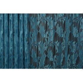 Resim Yaprak Model Turkuaz Renk Ip Perde Hazır Düğmeleri Dikilmiş Ip P Turkuaz 