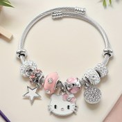 Resim Merhaba Kitty Emaye Charm Bileklik ile Taşlı ve Emaye Şanslar - Kadınlar için Ayarlanabilir Parıltılı Takı Hediyesi, Anne, Doğum Günü - Günlük Giyim için Y2K Kawaii Anime Aksesuarları 
