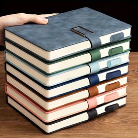 Resim BOBO RABBIT Ekstra Kalın A5 Defter - Manyetik Kapanışlı, Kırmızı Çizgi, Tarihli Sayfalarla İngilizce İş Toplantı Defteri - Üniversite Öğrencileri ve Profesyoneller İçin Mükemmel, İş Toplantı Defteri | Vintage Tarzı Defter | Deri Kapak 