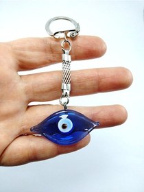Resim Nazar Boncuğu Göz Anahtarlık El Yapımı Cam Hediyelik Aksesuar 