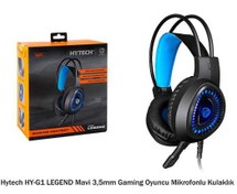 Resim Hytech HY-G1 Legend Mavi 3.5mm Gaming Oyuncu Mikrafonlu Kulaklık 